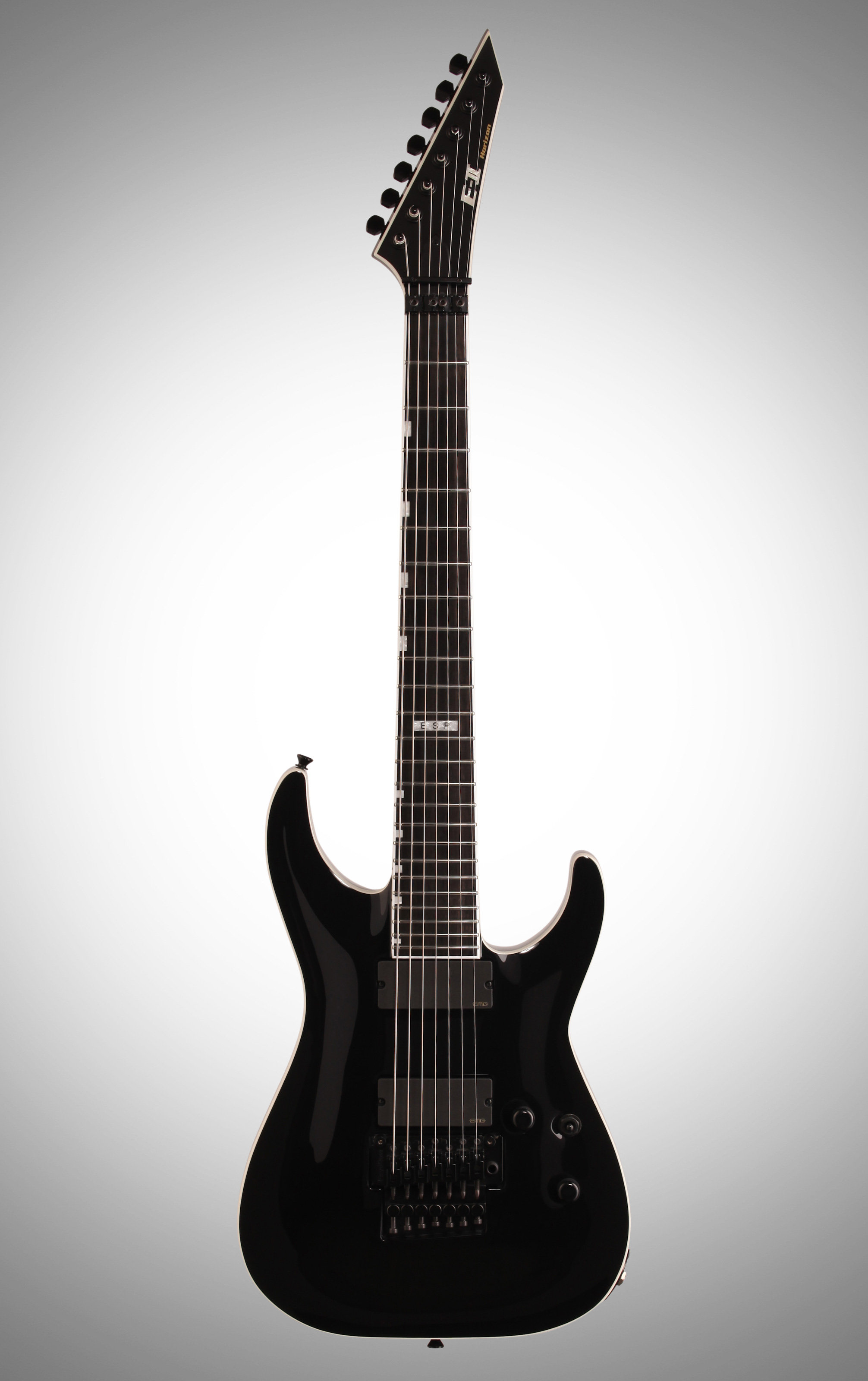 ESP LTD E-II Horizon FR-7 Electric Guitar, 7-String, Black, Blemished 