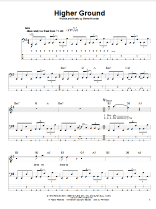 red hot chili pepers higher ground bass tab red hot chili pepers higher ground bass tab