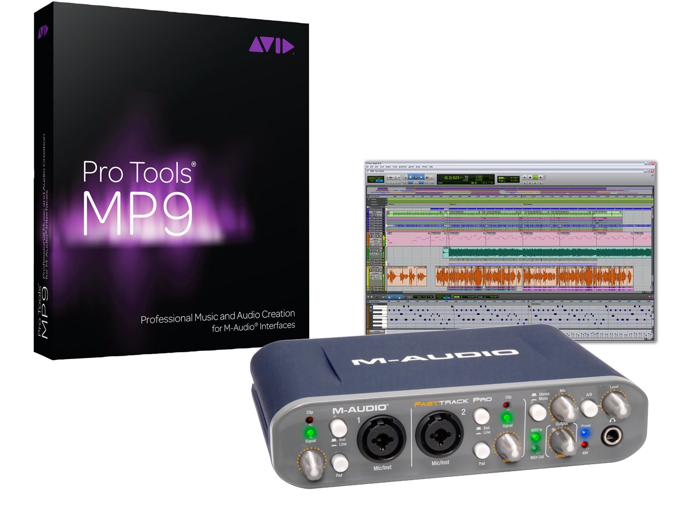 Avid Pro Tools MP 9 Software and M-Audio Fast Track Pro Pack