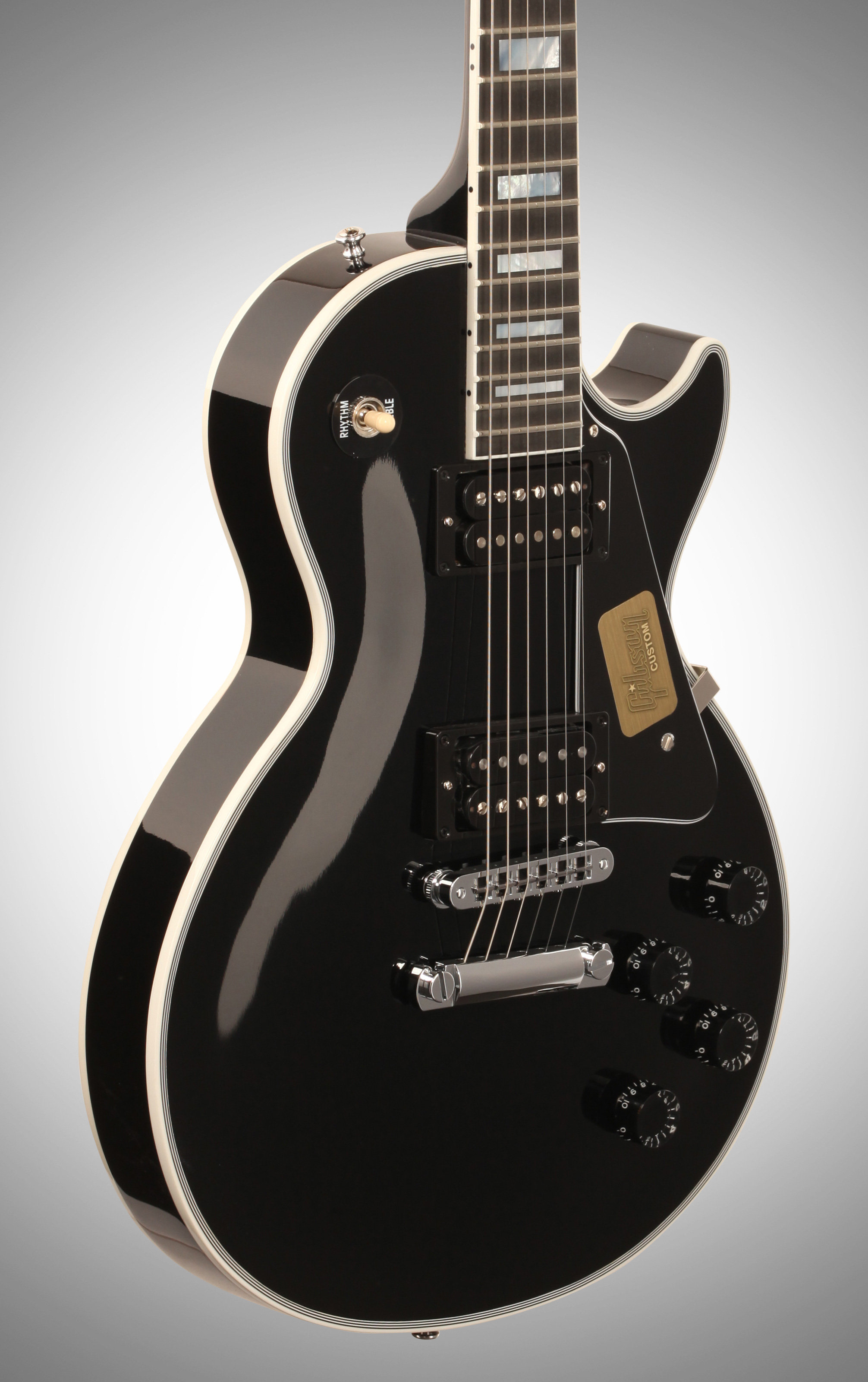 Gibson Les Paul Custom Electric Guitar (with Case), Ebony, with Chrome ...