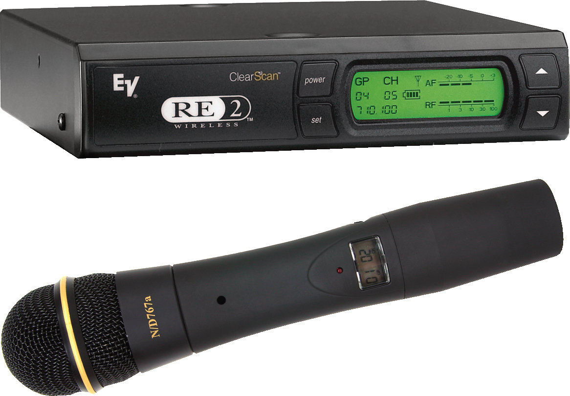 electro-voice-re-2-uhf-wireless-system-with-n-d767a-handheld-mic