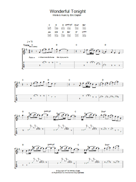 wonderful tonight acoustic tabs