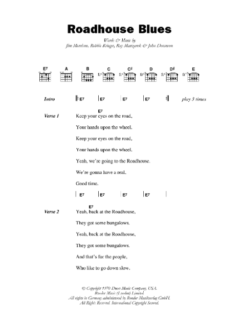 Roadhouse Blues Guitar Chords Lyrics