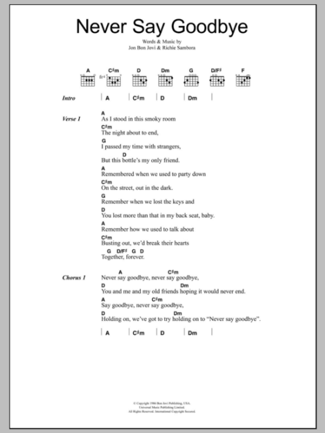 never-say-goodbye-guitar-chords-lyrics-zzounds