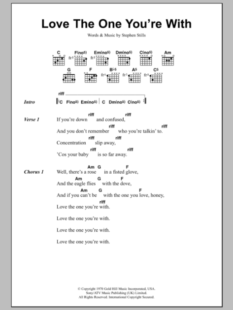 Love The One You Re With Guitar Chords Lyrics Zzounds