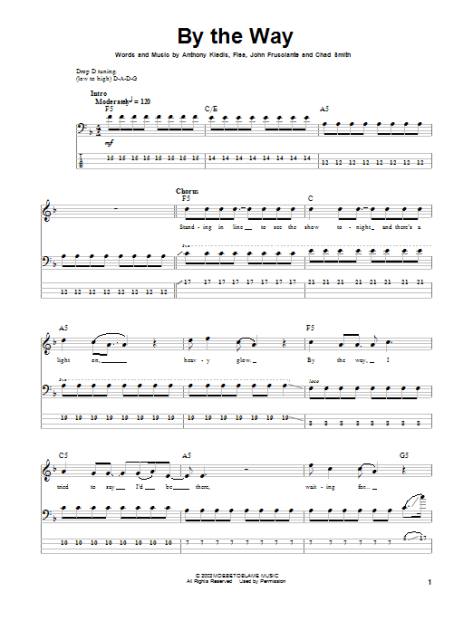 By The Way Bass Tab Zzounds