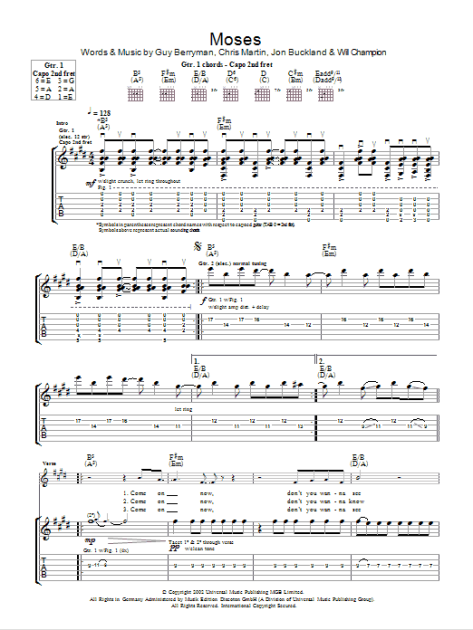 Moses - Guitar TAB | zZounds