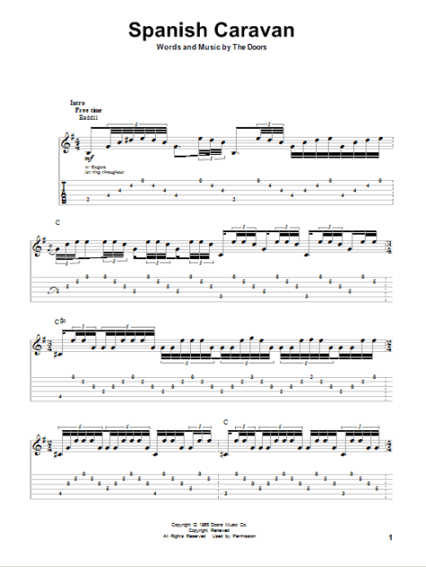 Spanish Caravan Guitar Tab Play Along Zzounds
