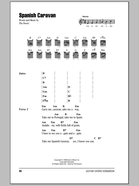 Spanish Caravan Guitar Chords Lyrics Zzounds