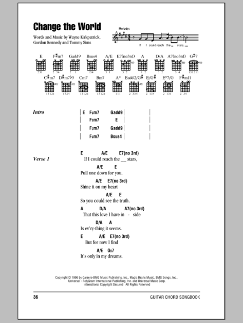 Change The World Guitar Chords Lyrics Zzounds