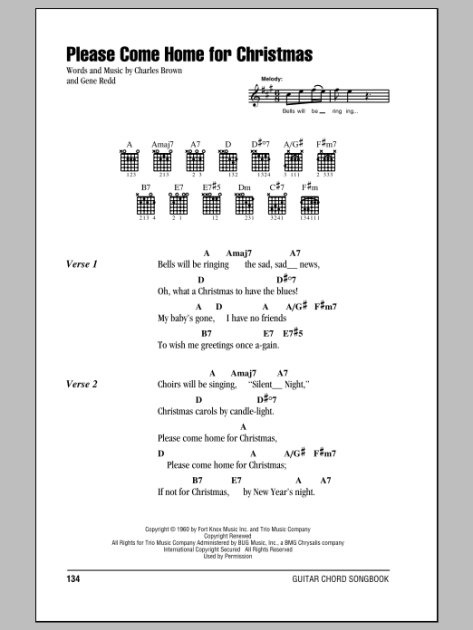 Please Come Home For Christmas Guitar Chords Lyrics Zzounds