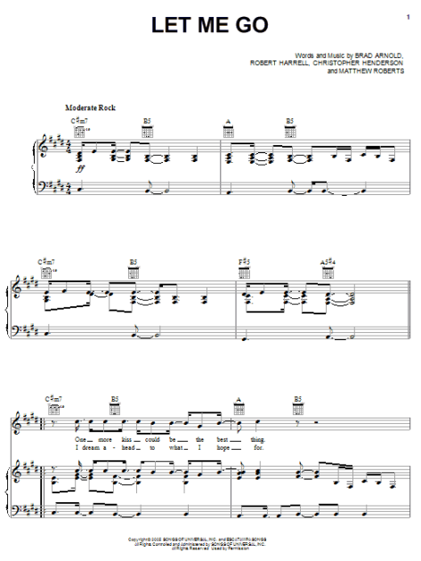 Let Me Go Piano Vocal Guitar Zzounds