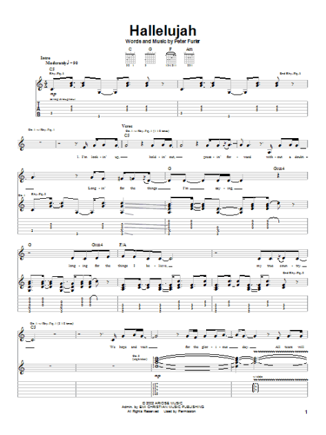 Hallelujah - Guitar TAB | zZounds