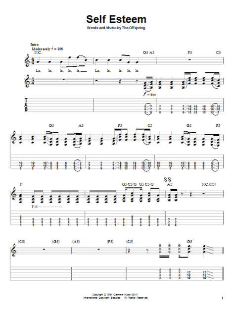 Self Esteem Guitar Tab Play Along Zzounds