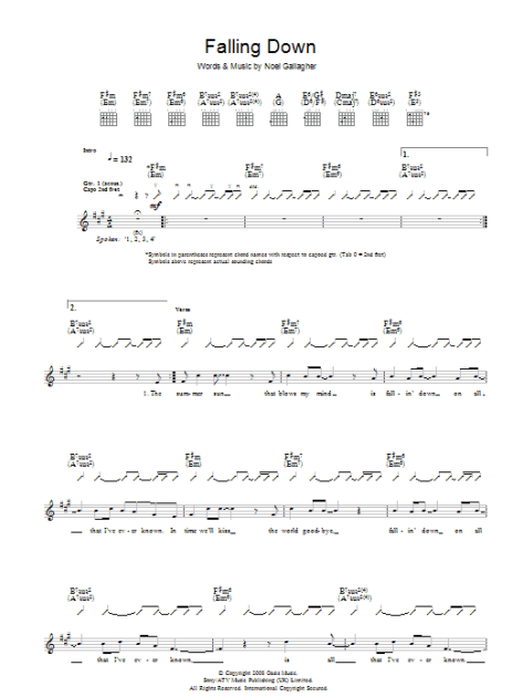 Falling Down - Guitar TAB | zZounds