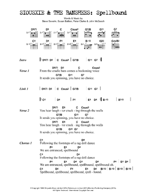 Spellbound Guitar Chordslyrics Zzounds 