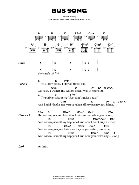 Bus Song Guitar Chords Lyrics Zzounds