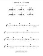 Blowin' In The Wind - Piano Chords/Lyrics