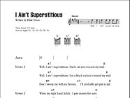 I Ain't Superstitious - Guitar Chords/Lyrics