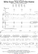 Who Says You Can't Go Home - Guitar TAB