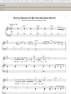 Sorry Seems To Be The Hardest Word - Piano Vocal