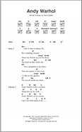 Andy Warhol - Guitar Chords/Lyrics