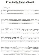 Pride (In The Name Of Love) - Bass Tab