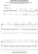 The Heretic Anthem - Bass Tab