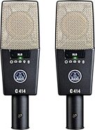 AKG C 414 XLS ST Large Diaphragm 9-Pattern Condenser Microphones, Stereo Matched Pair