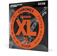 D'Addario ECG26 Chromes Flatwound Electric Guitar Strings (Medium Gauge, 13-56)