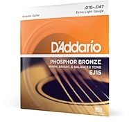 D'Addario EJ15 Phosphor Bronze Acoustic Guitar Strings (Extra Light)