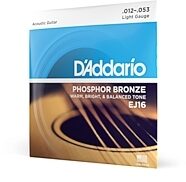 D'Addario EJ16 Phosphor Bronze Acoustic Guitar Strings (Light, 12-53)