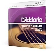 D'Addario EJ38H Phosphor Bronze High Strung Nashville Tuning Acoustic Guitar Strings