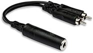 Hosa YPR-131 Female TS 1/4" to Dual RCA Y-Cable