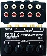 Rolls MX42 Stereo Passive Mixer, 4-Channel