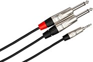 Hosa Pro Stereo Breakout Cable, Stereo 1/8" TRS to Dual Mono 1/4" TS