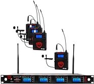 Nady 4W-1KU LT Quad 1000-Channel UHF Wireless Lavalier Microphone System