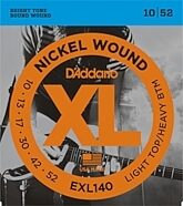 D'Addario EXL140 XL Electric Guitar Strings (Light Top/Heavy Bottom, 10-52)