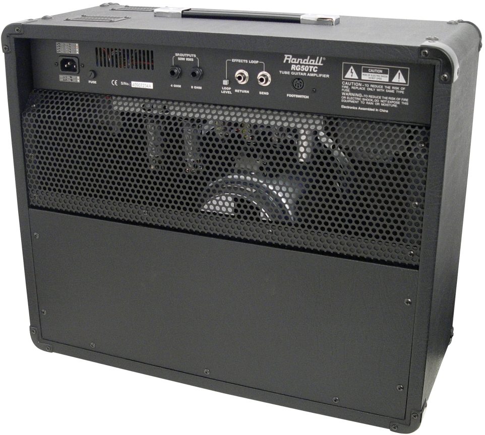 Randall RG50TC Tube Combo Guitar Amplifier (50 Watts, 1x12 in.), Back.