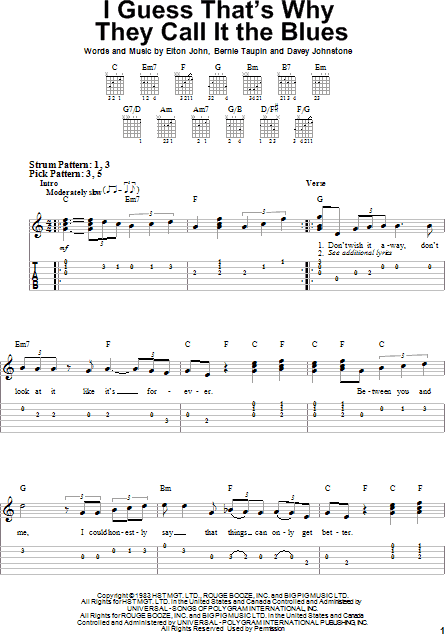 I That's Why Call The Blues - Guitar with TAB