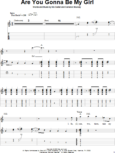 Are You Gonna Be My Girl Guitar Tab Play Along Zzounds