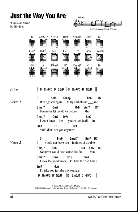 just the way you are guitar chords