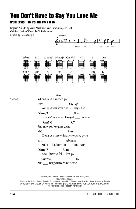 love me chords and lyrics