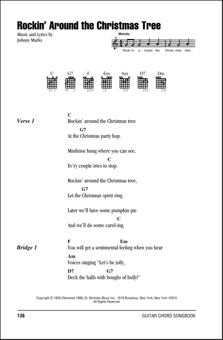 Rockin Around The Christmas Tree Chord Chart
