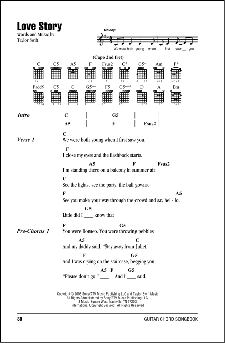 Lyrics Center Taylor Swift Love Story Lyrics Chords