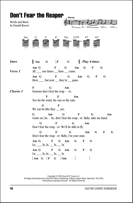 Don T Fear The Reaper Guitar Chords Lyrics Zzounds