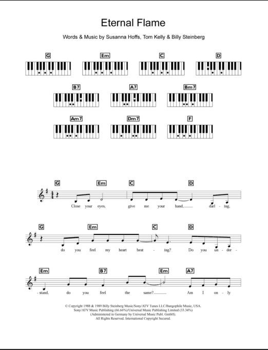 Eternal Flame Piano Chords Lyrics Zzounds Ukuworld and its derivatives do not own any songs, lyrics or arrangements posted and/or. eternal flame piano chords lyrics