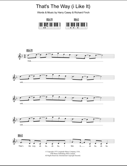 That S The Way I Like It Piano Chords Lyrics Zzounds