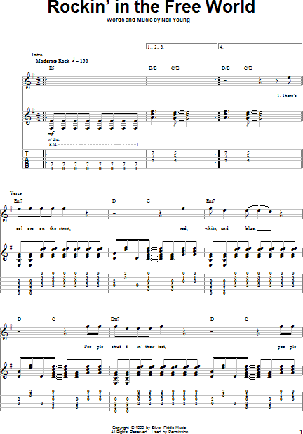 Rockin In The Free World Guitar Tab Play Along Zzounds