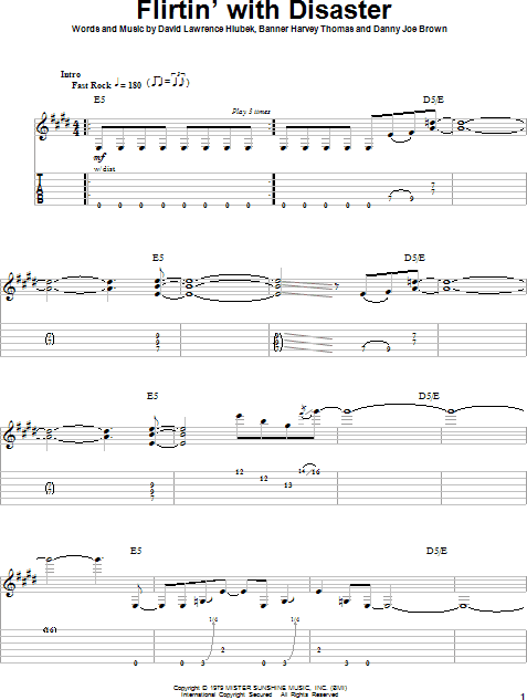 flirting with disaster molly hatchet guitar tabs music song